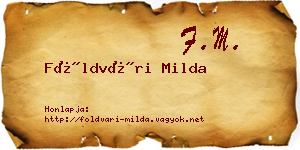 Földvári Milda névjegykártya